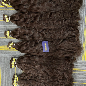 Extensiones de cabello vietnamitas al por mayor, onduladas, con textura y longitud personalizadas, de 10 a 34 pulgadas, color marrón. - Product Image 4