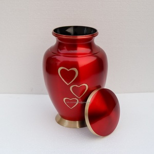 High Quality Brass Cremation Urn for Adult Human Ashes with Engraved Hearts Design Customizable Urns Funeral Supplies - Product Image 5