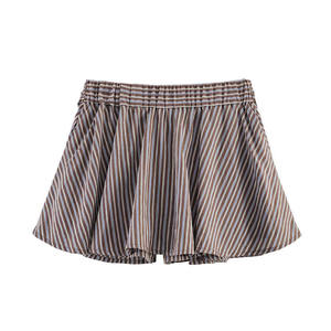 ZATRHMBM Primavera/Verano 2026, Shorts Casuales de Mujer a la Moda, con Rayas y Lazo Decorativo, Retro, de Cintura Alta - Product Image 2