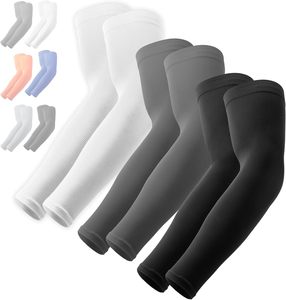 Manchons de bras rafraîchissants en soie glacée UPF50+ anti-UV personnalisés pour l'été, le camping et le cyclisme, respirants, vente en gros - Product Image 1
