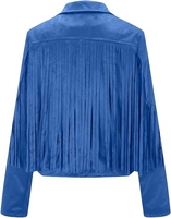 Chaqueta de Invierno Acolchada para Mujer, Estilo Vaquero Occidental, de Alta Calidad, Transpirable, Resistente al Viento, con Flecos, de Cuero Genuino y Pana
