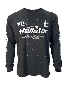 Custom Long Sleeve Dark Grey Graphic Tee Heavyweight Cotton Oversized Vintage <b>Flame</b> Print Streetwear Men Long Sleeve Pullover - Product Image 1