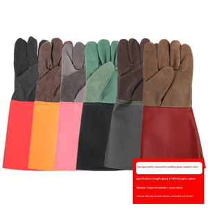 Vantrex <b>Long</b> 14" 16inch Industrial Heat Resistant Heavy Yellow Cowhide Double Layer Safety Welding Breathable Four Seasons <b>Glove</b> - Product Image 5