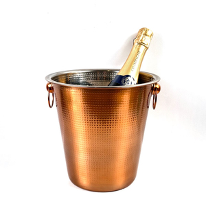 Handmade Hammered Copper Ice Bucket Round Shape Vintage Style with Dual Handles for Party Use Wedding Wine Coolers - Product Image 1