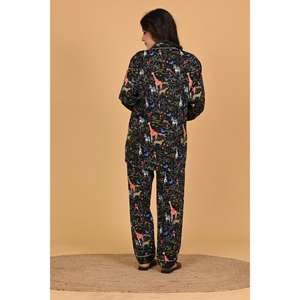 Conjunto de Pijama de Poliéster Crepé Estampado para Mujer, Ropa de Dormir Suave y Cómoda, Ropa de Casa Elegante para Mujer - Product Image 5