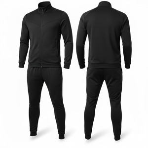 Ensemble de survêtement streetwear personnalisé pour homme, veste zippée intégrale et pantalon de jogging, coupe classique, écologique, respirant, séchage rapide, léger - Product Image 5
