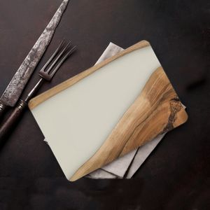 Resin Epoxy Wave Rectangle Non-Toxic Easy to Clean Dishwasher <b>Safe</b> 1.3cm Thick Chopping Block with Resin <b>Knife</b> Handle - Product Image 4