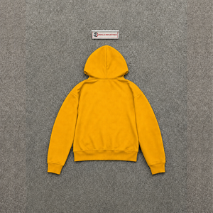 เสื้อฮู้ดดี้โอเวอร์ไซส์สีเหลืองพิมพ์ลายกราฟิกพรีเมียมสำหรับผู้ชาย ทรงลำลอง แขนปกติ ผ้าฝ้ายถัก ใส่สบายในฤดูใบไม้ร่วง ทรงหลวม GRA - Product Image 6