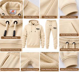 Ensemble jogging pour homme en molleton beige tie-dye avec logo sur le devant, sweat-shirt et pantalon de jogging en polyester/coton, tenue décontractée pour l'hiver - Product Image 5