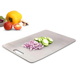 Planche à découper rectangulaire en acier inoxydable tendance avec poignée, compatible lave-vaisselle, vente en gros, planche à fromage en acier inoxydable - Product Image 3