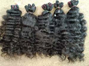 Extensiones de Cabello Humano Indio Virgen al Por Mayor, Rizado, Negro Natural, Económicas, por Exportador - Product Image 4