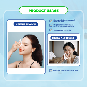 Lingettes démaquillantes jetables douces pour peaux sensibles, serviettes nettoyantes faciales non tissées, marque OEM ODM Kawaii - Product Image 5