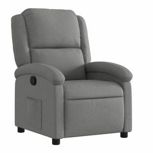 Fauteuil inclinable en tissu gris foncé 100% polyester avec structure en contreplaqué métallique, élégant et confortable pour la relaxation - Product Image 2