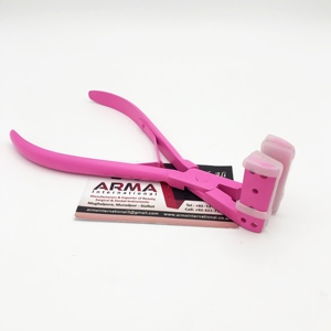 High Quality Custom Logo Professional Press Tape in Hair Extension Pliers <b>Pink</b> Coated Stainless Steel Hair Extensions <b>Tools</b> - Product Image 4