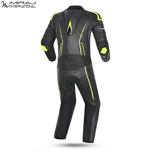 Custom Durable Lightweight Cowhide Biking Racing Black Green Color Genuine Leather High Speed Race Motorcycle Leather Suit - Product Image 2
