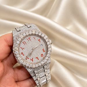 นาฬิกา Raj Gems Iced Diamond Mechanical ETA ตัวเรือนสแตนเลสสตีล 41 มม. หน้าปัดอนาล็อก หรูหราสำหรับผู้หญิง สายแบบ Deployment Clasp - Product Image 3
