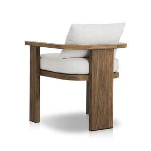 Sillón de Madera de Teca Premium con Cojín Tapizado Suave, Elegante Sillón Minimalista para Muebles de Hotel y Resort - Product Image 5