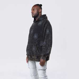 Sudadera con Capucha para Hombre, Estilo Desgastado, 100% Algodón, Felpa Gruesa, Talla Grande, Estilo Urbano - Product Image 6
