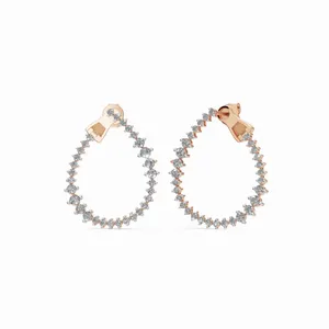 Pendientes de Diamantes Venus Celestial Frame en Corte Redondo, Oro Rosa de 18K, 62 Piezas de Diamantes, Joyería Fina para Mujer - Product Image 3