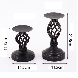 Ensemble de bougeoirs noirs au design géométrique, finition durable pour la décoration de la maison - Product Image 2