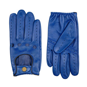 Gants de conduite Speed One Sports en cuir vert de haute qualité, à doigts entiers, paume perforée, sangle de poignet réglable, logo personnalisé, unisexe - Product Image 5