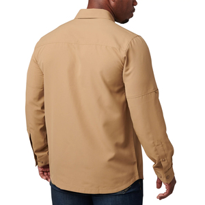 Chemise tactique homme à manches longues 100 % coton respirante infroissable unie pour l'été, idéale pour la randonnée, l'escalade, la chasse et les occasions formelles - Product Image 2