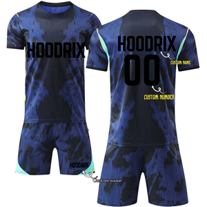 Maillot de football en polyester 160 GSM de qualité supérieure, logo brodé 3D personnalisé, maillot de football d'équipe, séchage rapide, coupe ajustée - Product Image 1