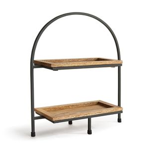 Headway Wooden Cupcake Stand Natural Hexagon Dessert <b>Display</b> Tray for Party Wedding Home Decor Wood 2 Tier Cake Stand - Product Image 6