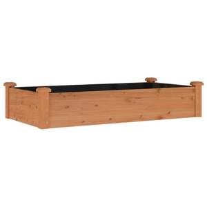 Jardinera Elevada de Madera de Abeto Marrón Sólido con Tela No Tejida para Arreglos Estacionales en Exteriores - Product Image 2