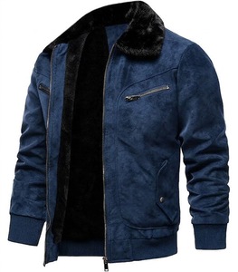 <b>Men</b>’s Winter Real Leather Suede <b>Shearling</b> Jacket Fleece Lined Warm Casual Outerwear <b>Coat</b> Jacket - Product Image 5