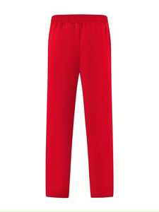 Nouveau style – Pantalon de survêtement rouge pour homme, taille élastique avec cordon de serrage, poches latérales, décontracté, tricoté, poids moyen, devant plat - Product Image 2