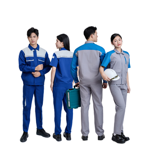 Meilleures ventes Nouveau style Ensemble de vêtements de travail pour soudeur bleu foncé Unisexe Mode professionnelle Respirant Détection des aiguilles Uniforme FMF Faible MOQ - Product Image 2