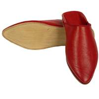 Babouches en cuir marocaines rouges Deco Chochia pour hommes