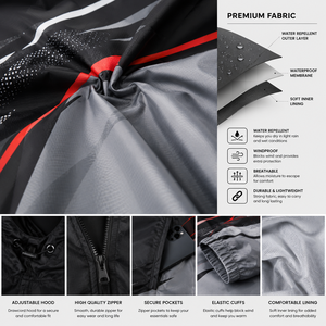 Chaqueta Impermeable Larga con Capucha y Diseño de Sublimación Personalizado, Cortavientos, Ropa de Lluvia para Exteriores con Logotipo Personalizado para Hombre - Product Image 5