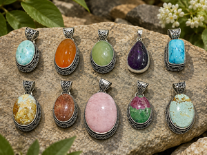 Lot Wholesale Price New Arrival Oval Shape Healing Crystal <b>Amethyst</b> Rose Quartz Natural Gemstone Stone <b>Pendant</b> for Women Jewelry - Product Image 3