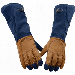 Gants de soudage en cuir robustes, résistants à la chaleur, pour le soudage industriel et les travaux métalliques - Product Image 1