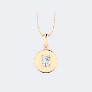 Collier solitaire en émeraude sertie de diamants 0,50 CTW - Product Image 1
