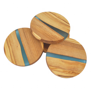 High Quality Horn Bone Square Shape Wood and Resin Wooden Drink <b>Coaster</b> Cup Wood <b>Coaster</b> Top Selling Unique Design Home Decor - Product Image 3