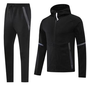 Ensemble de survêtements solides pour hommes, personnalisables avec logo, comprenant un sweat à capuche et un pantalon de jogging, 100 % polyester, vente en gros - Product Image 3