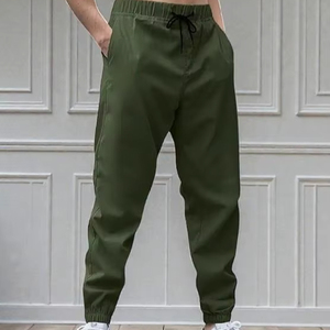 Jogging en coton de qualité supérieure pour hommes |   Pantalon de survêtement uni décontracté et sportif - Product Image 1