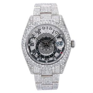 นาฬิกา ENDIGI รุ่น Diamond ขนาด 28 มม. ระบบอนาล็อก ควอตซ์ ประดับโมอิสซาไนต์ ตัวเรือนสีเงิน กระจกแซฟไฟร์ หน้าปัดเลขโรมัน สำหรับทั้งชายและหญิง หรูหรา กลไก ETA กันน้ำ - Product Image 6