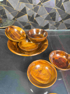 Juego de tazones de madera hechos a mano, ecológicos, de madera maciza natural para ensalada, sopa, arroz, aperitivos, mesa de comedor, servir. - Product Image 4