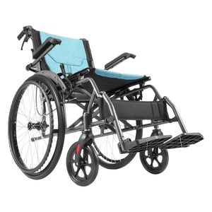 Sedia a Rotelle Manuale in Lega di Alluminio Durevole, Ultra-Leggera con Braccioli Ribaltabili e Funzioni di Comfort a 3 Posizioni - Product Image 1