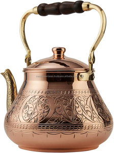 Bouilloire à eau en cuivre de style classique à succès avec poignée en métal, compatible lave-vaisselle, avec couvercle pour servir le thé turc - Product Image 5