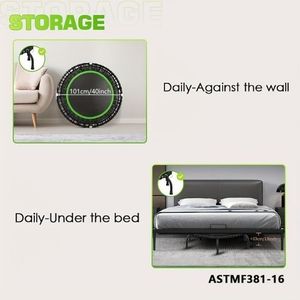 DS-1039-Green Mini trampolino da 40 pollici da 661 libbre trampolino per il Fitness stabile e divertente da palestra per la casa certificato ASTM F381-16 - Product Image 4