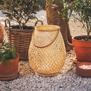 Modern Natural Bamboo <b>Indoor</b> Ceiling <b>Light</b> Fixture with Lightweight Structure Durable Frame and Soft <b>Light</b> Diffusion for Cafes - Product Image 3