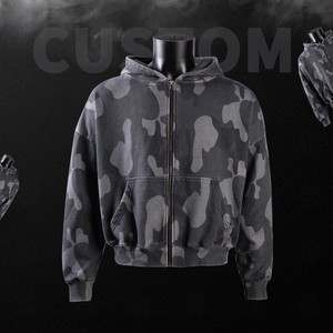 Fabricant de sweats à capuche brodés sur mesure pour les marques de vêtements utilisant du coton molletonné 450 GSM, commande en gros - Product Image 1