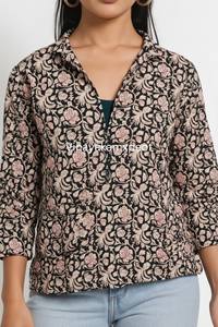 Chaqueta de Algodón Acolchada con Bordado Floral, Estilo Boho, Ecológica, Transpirable, Informal, Venta Caliente 2026 - Product Image 3