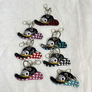Nouveau Porte-clés Chapeau de Cowboy en Cuir de Vache Véritable Fait Main 2026, Breloque Rodeo à Carreaux Style Western, Cadeau Souvenir, Vente en Gros - Product Image 6