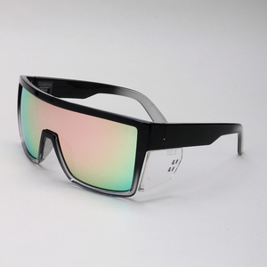 LMAMBA 3411 High Quality <b>Retro</b> Custom Removable Shield ANSI Z87 Safety <b>Sunglasses</b> Mirror Oversize Square Shades Women Men 2025 - Product Image 5